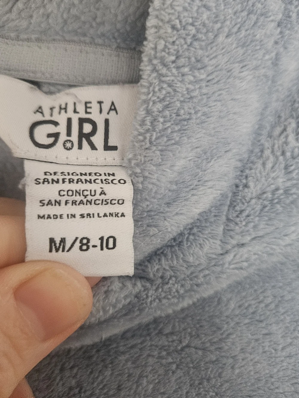 Athleta Light Blue Plush Crewneck Hoodie for Men